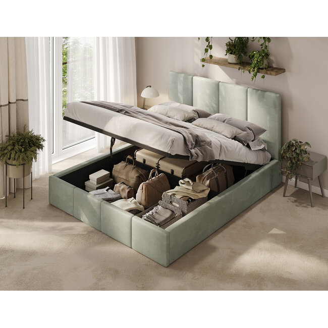 Polsterbett Economy Mintgrün 90–180 x 200 cm – Frische Leichtigkeit im modernen Design