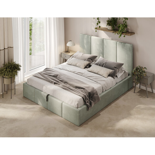 Polsterbett Economy Mintgrün 90–180 x 200 cm – Frische Leichtigkeit im modernen Design