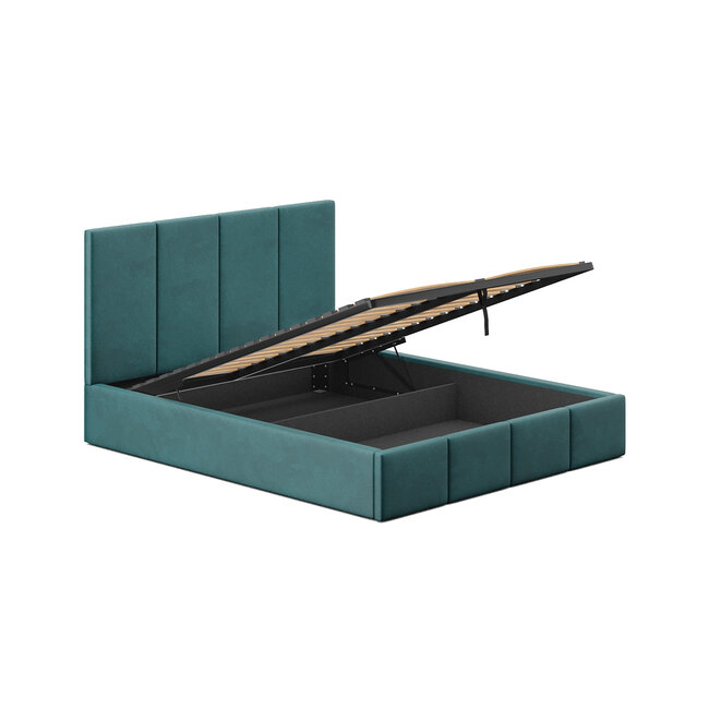 Polsterbett Economy Türkis 90–180 x 200 cm – Modernes Statement mit frischer Eleganz