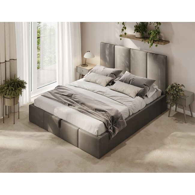 Polsterbett Economy Graphitgrau 90–180 x 200 cm – Edles Design in moderner Tiefe