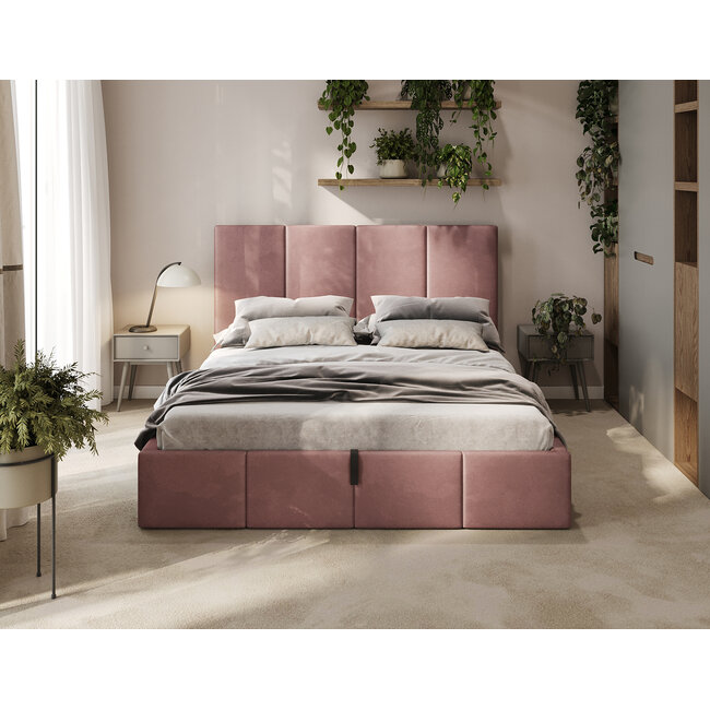 Polsterbett Economy Altrosa 90–180 x 200 cm – Sanfte Eleganz mit modernem Komfort
