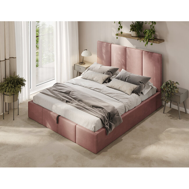 Polsterbett Economy Altrosa 90–180 x 200 cm – Sanfte Eleganz mit modernem Komfort