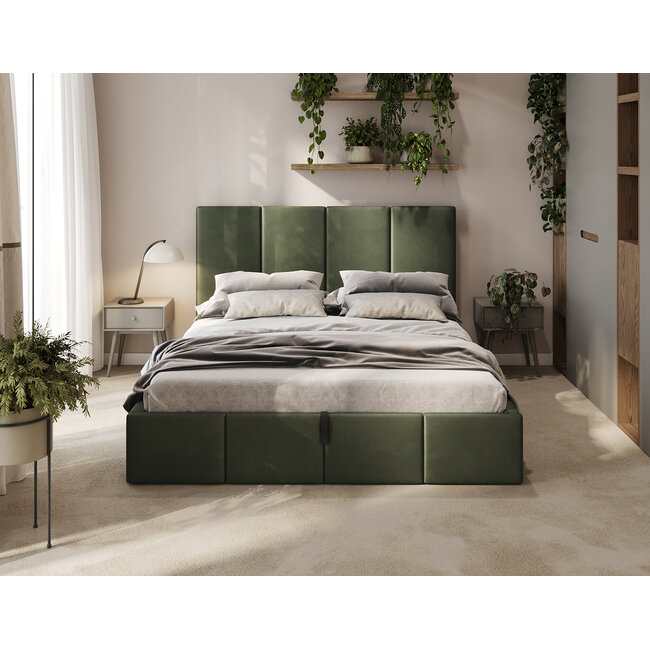 Polsterbett Economy Olivgrün 90–180 x 200 cm – Natürliche Eleganz mit modernem Charakter