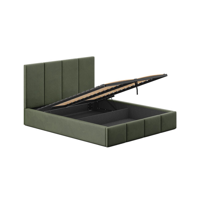 Polsterbett Economy Olivgrün 90–180 x 200 cm – Natürliche Eleganz mit modernem Charakter