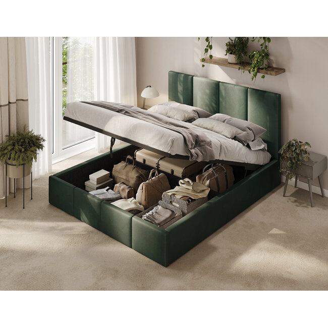 Polsterbett Economy Grün 90–180 x 200 cm – Frische Natürlichkeit im modernen Design