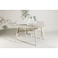 Runder Gartentisch Rives Ø150 cm in Whitewash – Akazienholz mit Steinmitte
