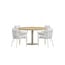 Linos & Croft Dining Set – Runde Outdoor-Essgruppe in Beige & Weiß