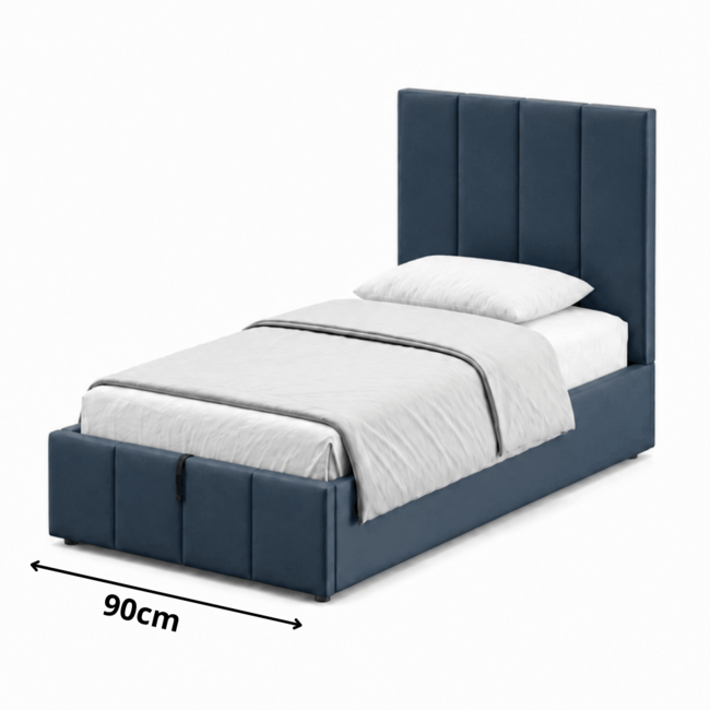 Polsterbett Economy Marineblau 90–180 x 200 cm – Elegante Tiefe mit modernem Komfort