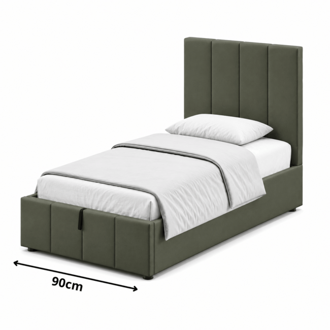 Polsterbett Economy Olivgrün 90–180 x 200 cm – Natürliche Eleganz mit modernem Charakter