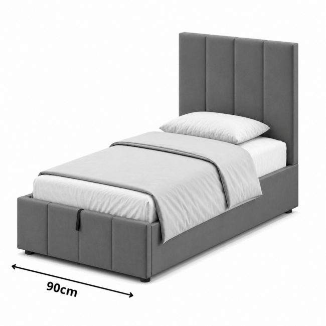 Polsterbett Economy Graphitgrau 90–180 x 200 cm – Edles Design in moderner Tiefe