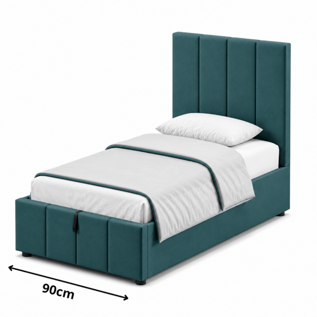 Polsterbett Economy Türkis 90–180 x 200 cm – Modernes Statement mit frischer Eleganz