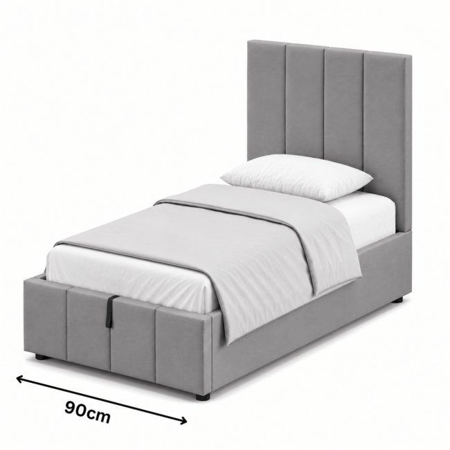 Polsterbett Economy Grau 90–180 x 200 cm – Zeitloses Design mit moderner Funktionalität