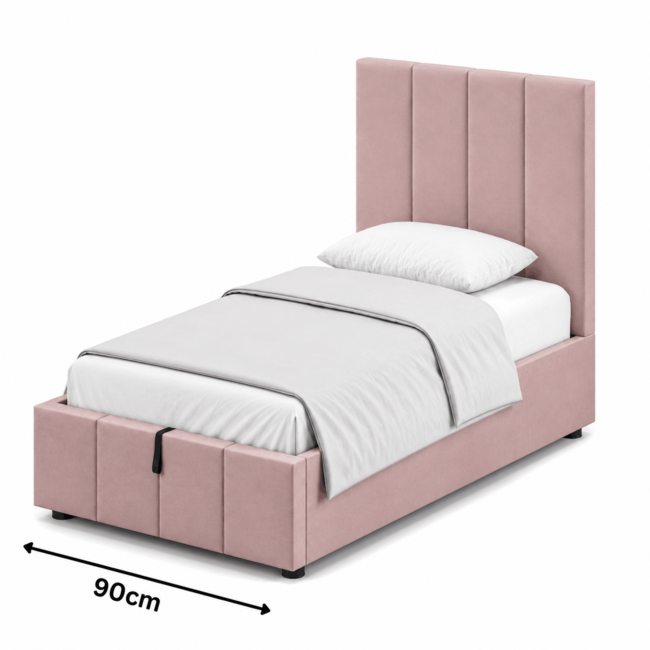 Polsterbett Economy Rosa 90–180 x 200 cm – Moderne Leichtigkeit trifft auf gemütlichen Komfort
