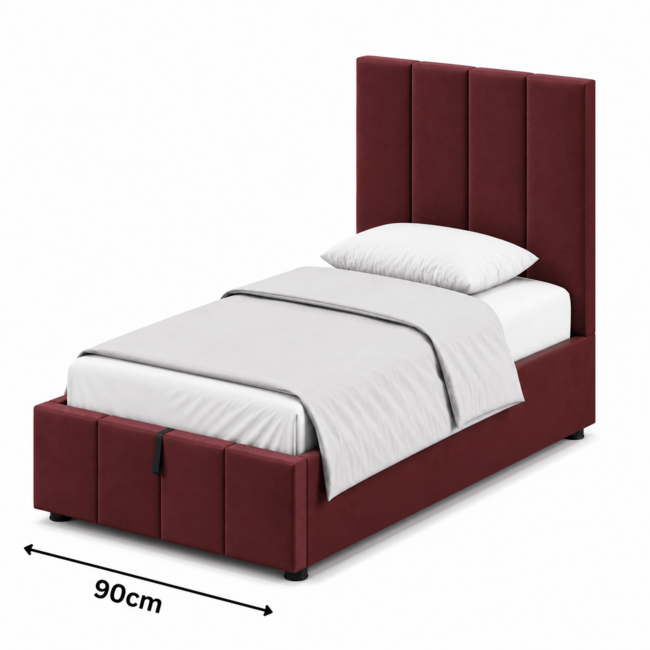 Polsterbett Economy Weinrot 90–180 cm – Eleganter Blickfang mit gemütlichem Komfort