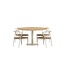 Garten-Essgruppe Alfons & Croft Beige – Teak-Rundtisch Ø120 cm mit 4 Rattan-Sesseln