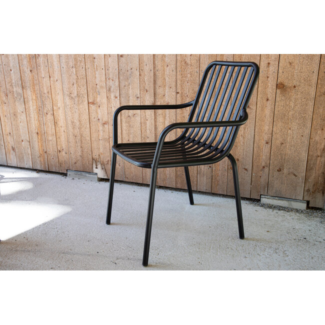 Garten-Essgruppe Peking & Lanzo Schwarz – Moderne Outdoor-Eleganz aus Aluminium