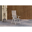 Garten-Essgruppe Giardini Rund & Levanzo Beige – Giardini Rundtisch Ø120 cm × H74 cm (Aluminium, 5 cm Platte) + Levanzo Positionssessel 56×59 cm (Stahl & Textilene, Sitzhöhe 41,5 cm, bis 4 Pers.)