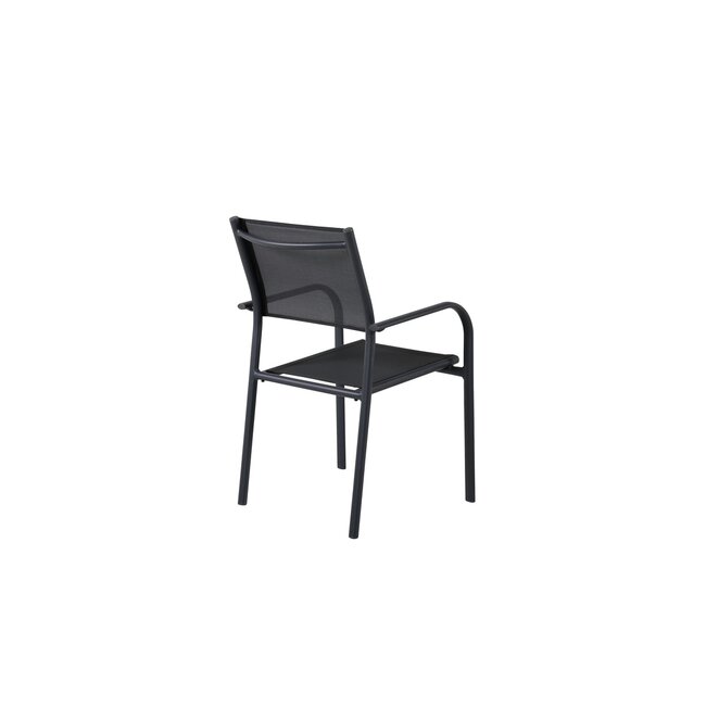 Gartenstuhl Santorini Schwarz – Stapelbarer Outdoor-Stuhl aus Aluminium