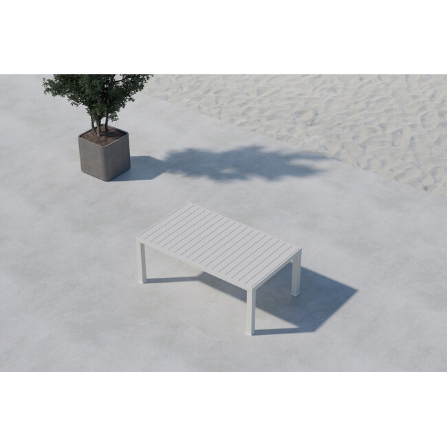 Sofatisch Copacabana 120 x 70 Beige – Eleganter Outdoor-Loungetisch aus Aluminium