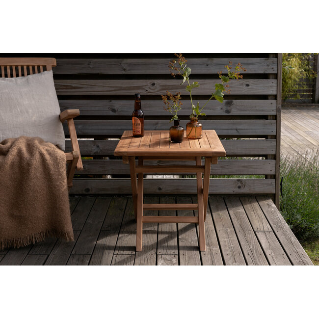 Café-Tisch Kenya 50 x 50 cm Teak Natur – Kompakter Gartentisch im zeitlosen Design