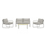 Loungeset Thassos Grau – Garten-Sofagruppe mit Tisch, Sofa & 2 Sesseln