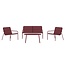 Fourni Loungeset Burgunder – Modernes Sofa Set mit Tisch & 2 Sesseln