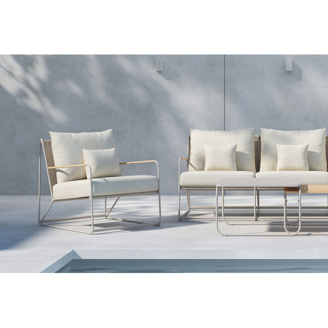 Palazzo Sofa Set Beige – Elegantes Outdoor Lounge Set mit Sofa, Sesseln & Tisch