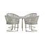 Garten-Essgruppe Tilos in Hellgrau/Beige – elegantes Outdoor-Essset mit Rope-Stühlen