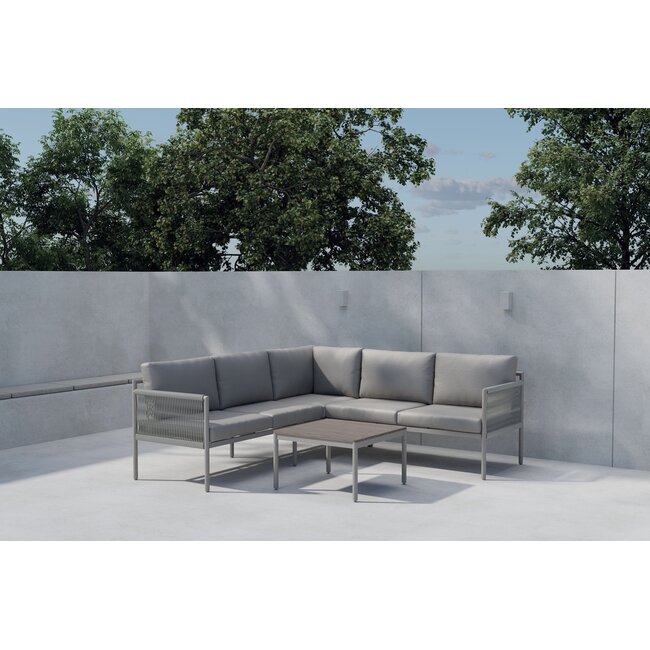 Kos Ecklounge Set Beige – Moderne Gartenlounge mit L-Form & Tisch