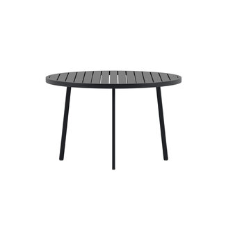 Venture Home Giardini Rundes Gartentisch Ø120 Schwarz – Moderner Outdoor-Esstisch für 4 Personen