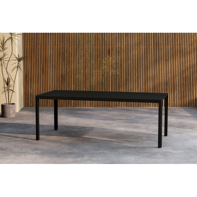 Giardini und Levanzo Dining Set Schwarz – Moderne Garten-Essgruppe für 6 Personen