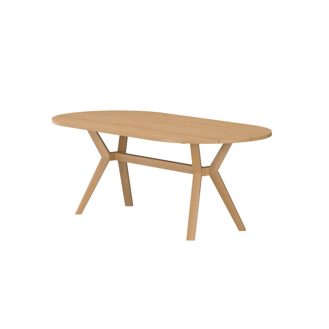 Kenya Ovaler Gartentisch 200 x 100 Natur – Eleganter Teak-Esstisch für 6–8 Personen