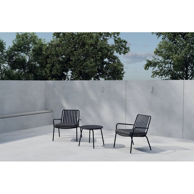 Mykonos Lounge Set Schwarz – Modernes Balkon- und Garten-Set mit 2 Sesseln