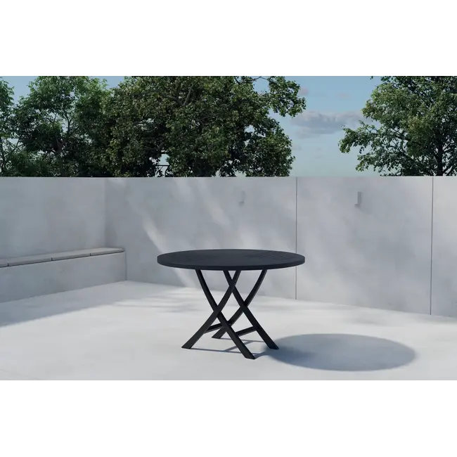 Runder Gartentisch Kenya – Moderne Eleganz aus edlem Teakholz