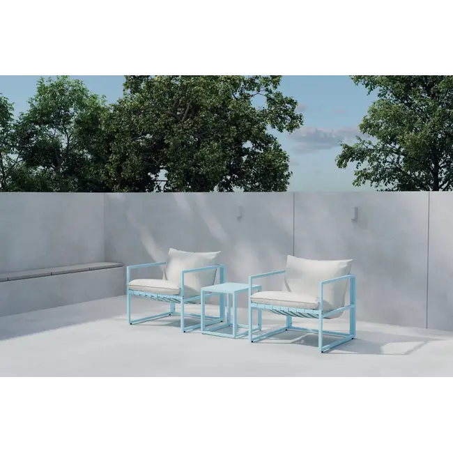 Lounge-Set Messina Hellblau/Beige – Moderne Outdoor-Lounge für Terrasse und Garten