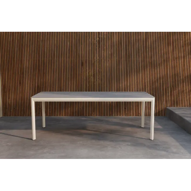 Gartentisch Lino (220 x 100 cm) – Moderne Eleganz aus Aluminium & Keramik-Glas