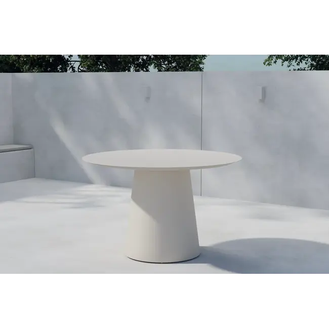 Runder Gartentisch Lanzo (Ø 120 cm) – Minimalistische Eleganz komplett aus Aluminium
