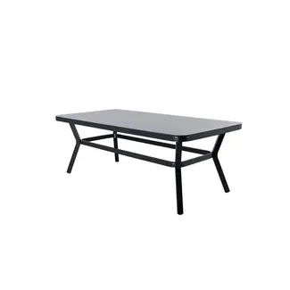 Venture Home Gartentisch Virya Schwarz – Mattglas & Aluminium 200 cm