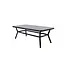 Gartentisch Virya Schwarz – Eleganter Outdoor-Tisch aus Mattglas und Aluminium, 100 × 200 × 74 cm, wetterfest