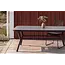 Gartentisch Virya Schwarz – Eleganter Outdoor-Tisch aus Mattglas und Aluminium, 100 × 200 × 74 cm, wetterfest