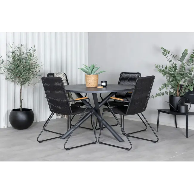 Gartentisch Alma (Durchmesser 120 cm) - Stilvolle Eleganz komplett aus Aluminium