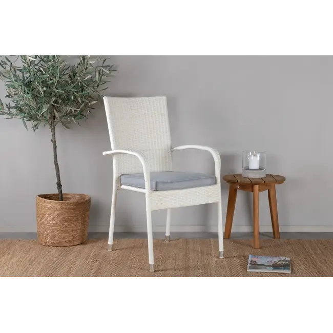 Outdoor-Sessel Anna 2er-Set – Skandinavischer Geflecht-Chic in Weiß