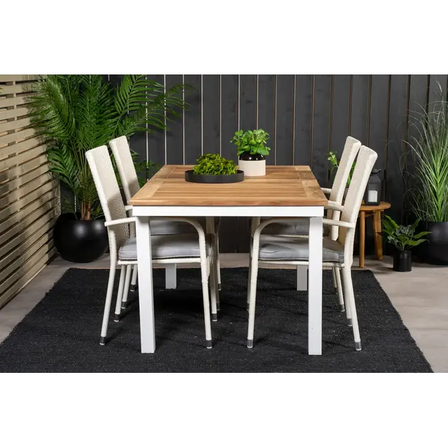 Outdoor-Sessel Anna 2er-Set – Skandinavischer Geflecht-Chic in Weiß