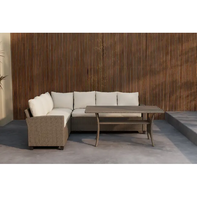 Outdoor Ecklounge-Set Brentwood – Natürlicher Geflecht-Look und maximaler Komfort in Beige
