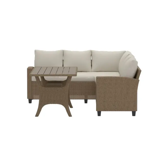 Outdoor Ecklounge-Set Brentwood – Natürlicher Geflecht-Look und maximaler Komfort in Beige