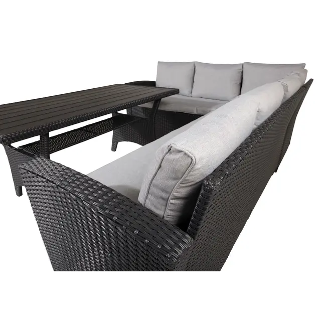 Outdoor Ecklounge-Set Brentwood – Moderner Geflecht-Look & maximaler Komfort in Schwarz