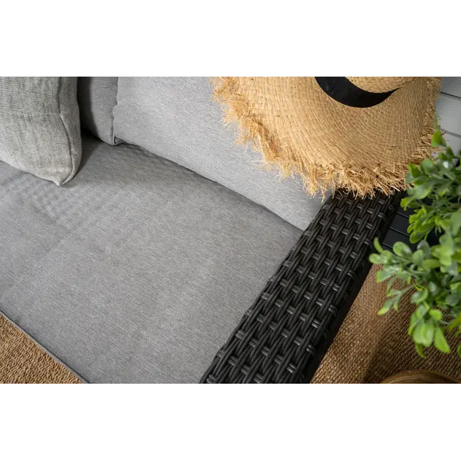 Outdoor Ecklounge-Set Brentwood – Moderner Geflecht-Look & maximaler Komfort in Schwarz