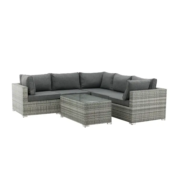 Outdoor Ecklounge-Set Amazon – Moderne Modul-Sitzgruppe in Grau mit Couchtisch