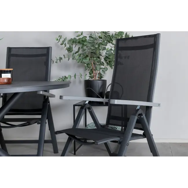 Outdoor-Hochlehner Albany 2er-Set – Verstellbarer Komfort in Schwarz