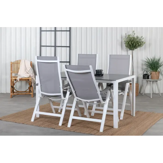 Outdoor-Hochlehner Albany 2er-Set – Verstellbarer Komfort in Grau